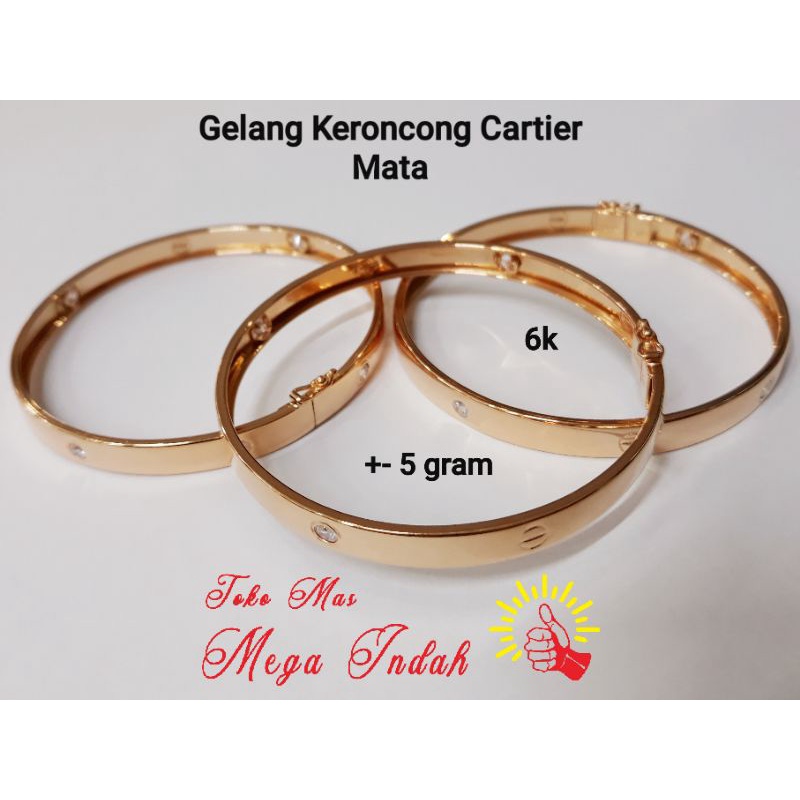 Gelang Keroncong Cartier Mata 6K 5Gram