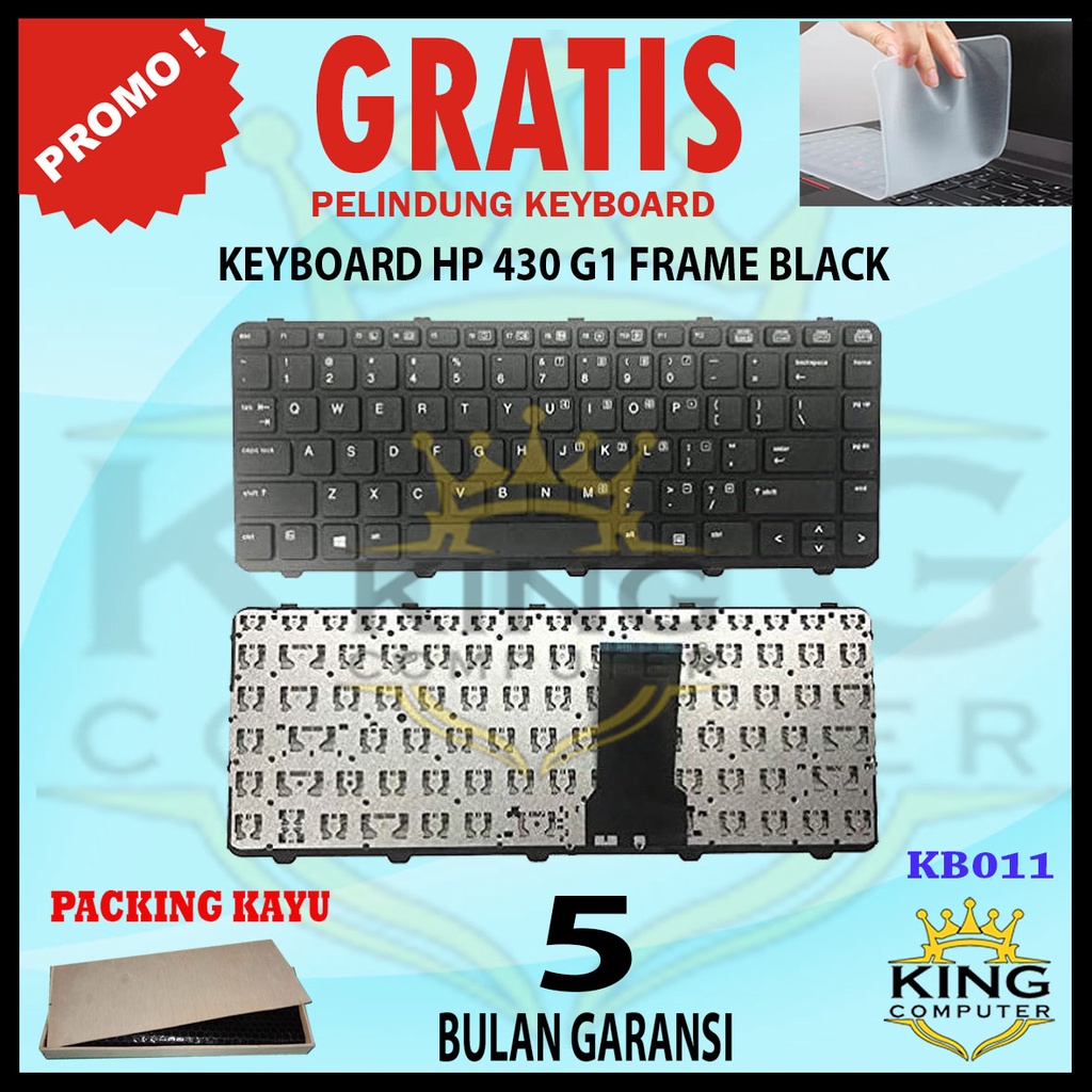 keyboard original Keyboard Laptop HP probook 430 - G1 HITAM FREE PELINDUNG KEYBOARD