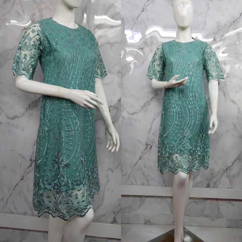 DRES/DRES TULLE/DRES TERBARU/DRES MODERN/KEBAYA DRES/PAKAIN PESTA/AJC KEBAYA