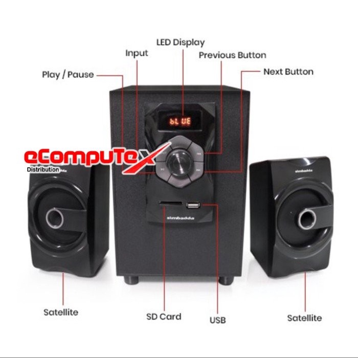 SPEAKER SIMBADDA CST 5000N+ / 5000 N+ BLUETOOTH USB AUX FM RADIO RESMI