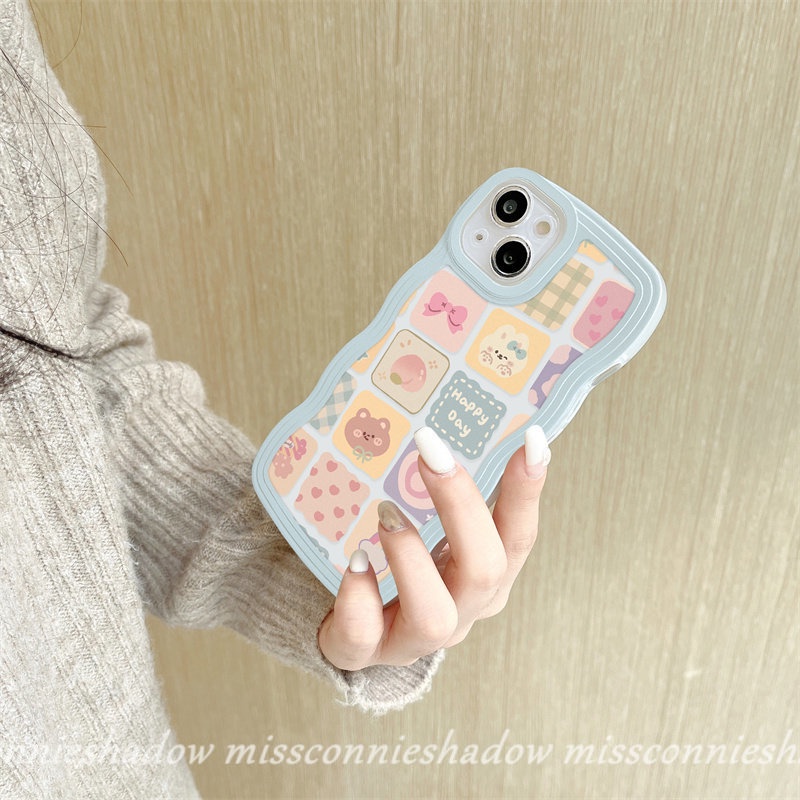 Soft Case Desain Kartun Beruang Hati Pelangi Untuk iPhone 11 14 12 13 Pro Max XR 6 6s 7 8 Plus 14 Plus X XS Max SE 2020