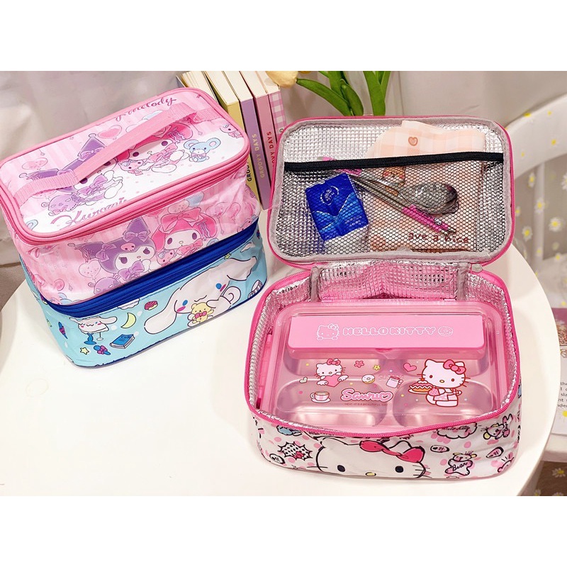 NAOMI - Takumi Lunch Bag Aluminium foil - Tas Bekal Datar Horizontal - Sanrio Carton Japan Jepang - Tas makan - Tepak makan - Tas bekal - tas naomi