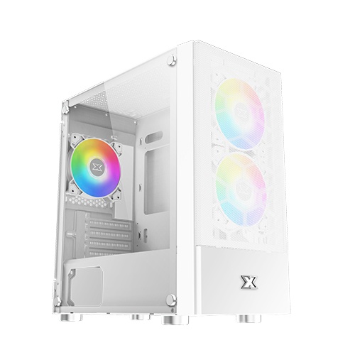 Casing Gaming OREO Xagatex Free Fan 3 RGB Micro M-ATX MAtx Case PC Tempered Glass