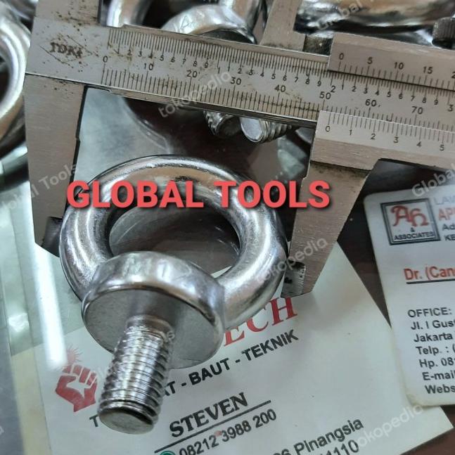 eyebolt ss m12 eye bolt stainless m12 x 20 baut cincin baut donat