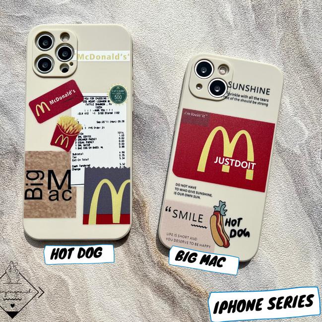 MCD Mcdonald Case Iphone 6 6S 7 8 PLUS X XS XR 11 PRO MAX Casing Lucu - HOT DOG, 6 / 6S