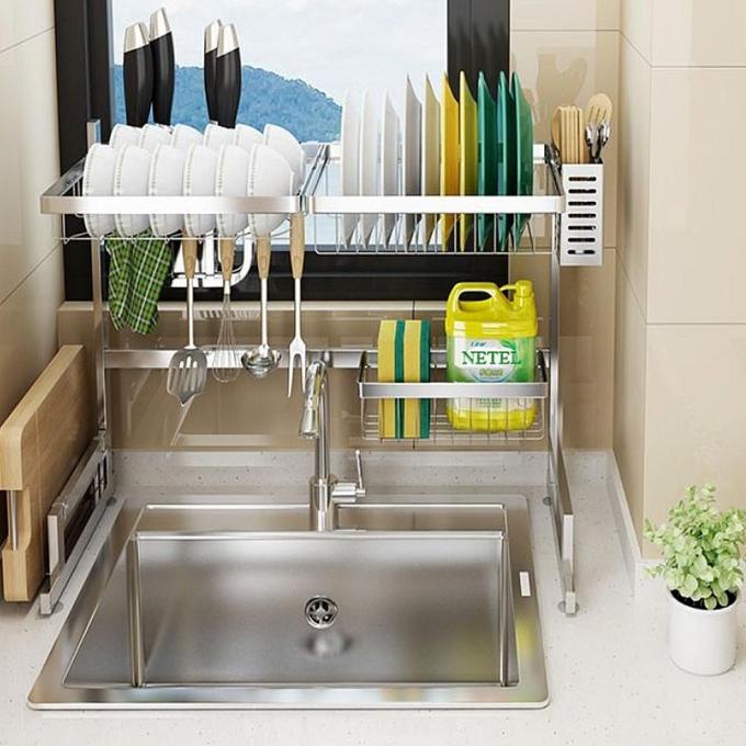 RAK PIRING DI ATAS WASTAFEL STAINLESS 65CM 85CM 105CM SDF54646E