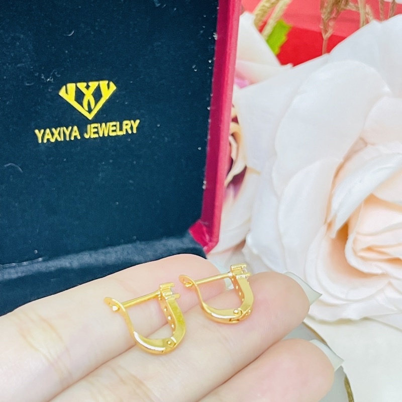 Anting jepit permata gold yaxiya