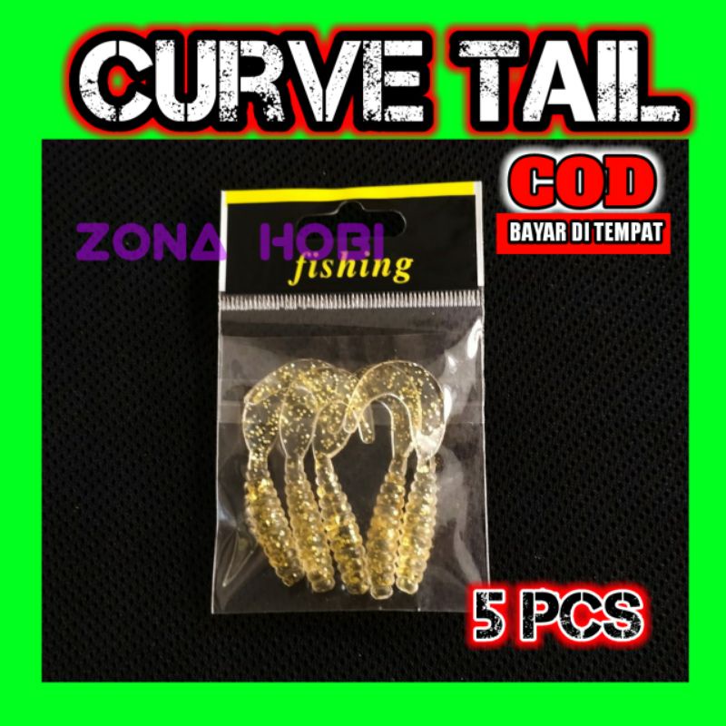softlure curve tail soft lure bulan sabit karet silikon lembut umpan pancing casting ikan murah