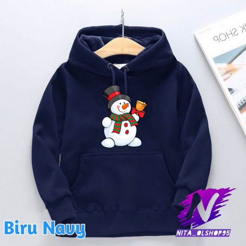 hoodie anak boneka salju lucu