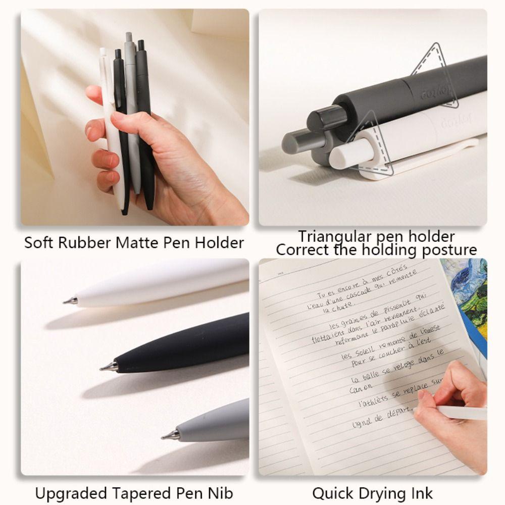 R-flower 5PCS/Set Press Pena Netral Kualitas Tinggi Perlengkapan Kantor Sekolah Alat Tulis 0.5mm Gel Pen