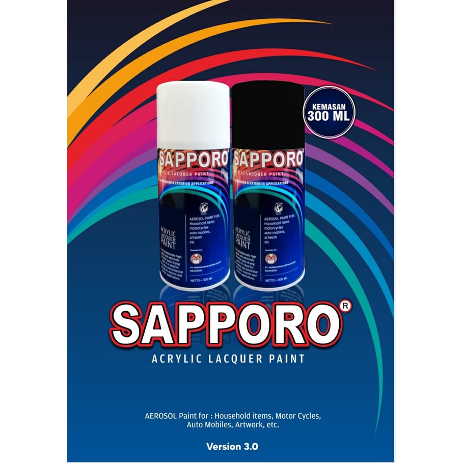 SAPPORO 300ml RIVER BLUE BIRU PILOX PILOK CAT SEMPROT SPRAY PAINT SAPORO UNTUK BODY MOTOR MOBIL VELG HELM