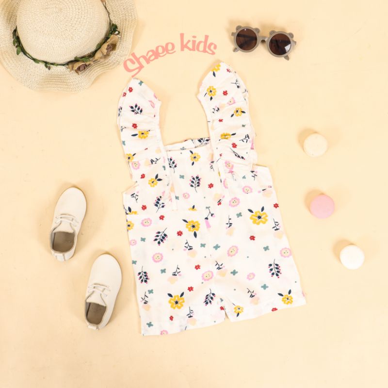 SHAEE KIDS Jumpsuit Anak Perempuan Flower Rayon Premiun 6bln-1tahun