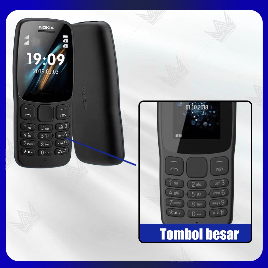 Nokia 106 Dual Sim Handphone bahasa indonesia suara besar bagus mulus bisa indonesia bahasa indonesia suara besar