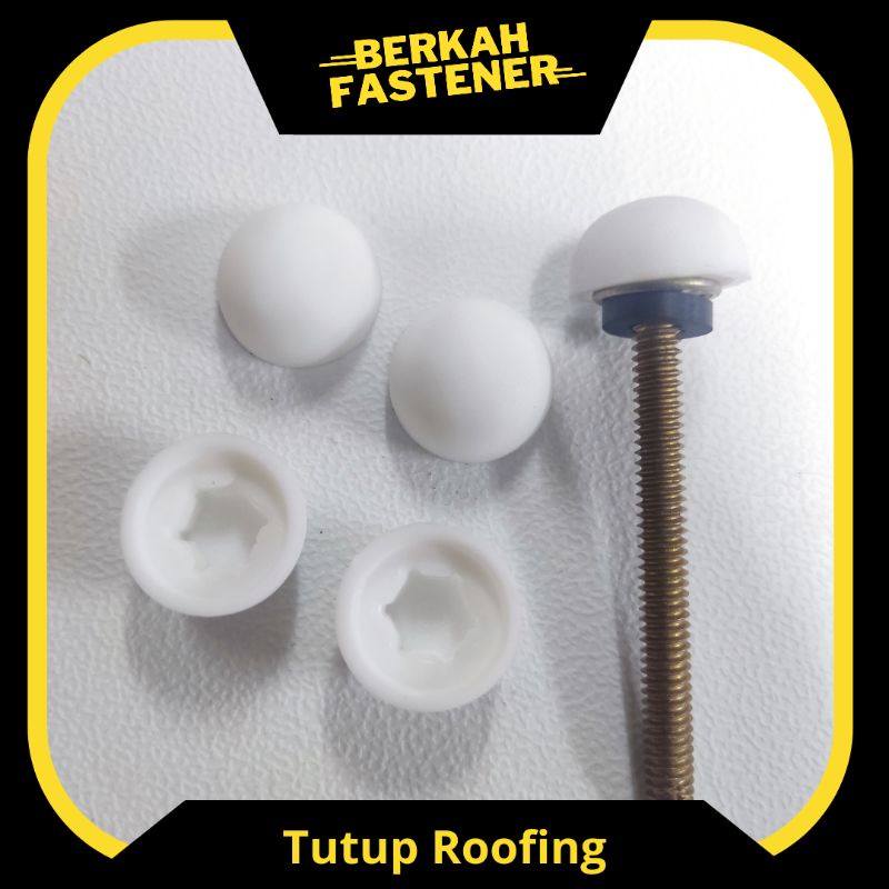 Tutup Skrup Roofing Tahan Panas Putih