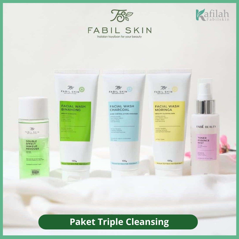 Fabil Bundling Best Seller Paket Triple Cleansing Fabil Beauty Skincare Kulit Sehat Alami