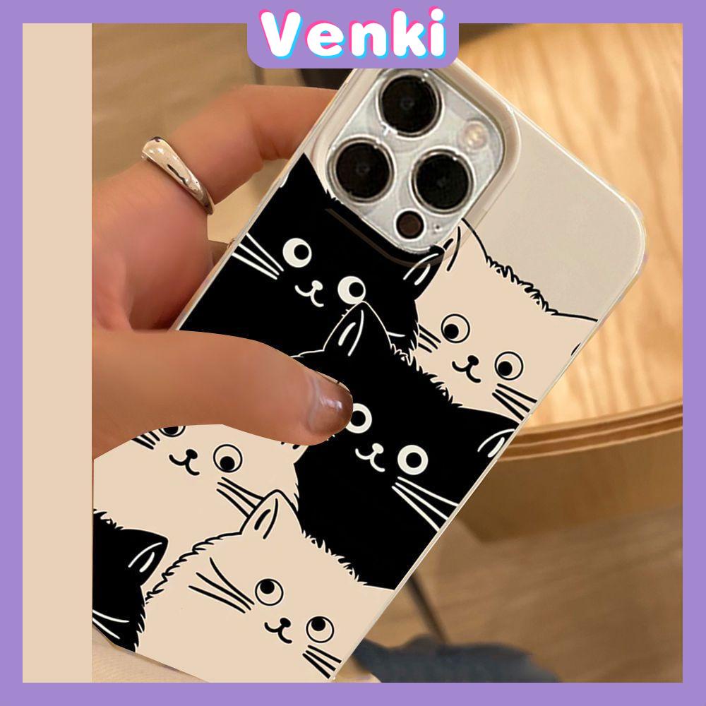 Case iPhone 14 Pro Max TPU Soft Case Cute Creative Doodle Cats Glossy Khaki Candy Case Camera Protection Shockproof For iPhone 14 13 12 11 Plus Pro Max 7 Plus X XR