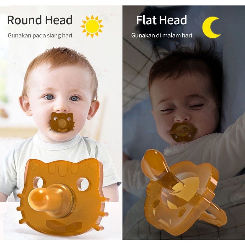 Empeng Bayi dot bayi dengan rantai dan kotak penyimpanan / kompeng bayi mpeng / baby pacifier