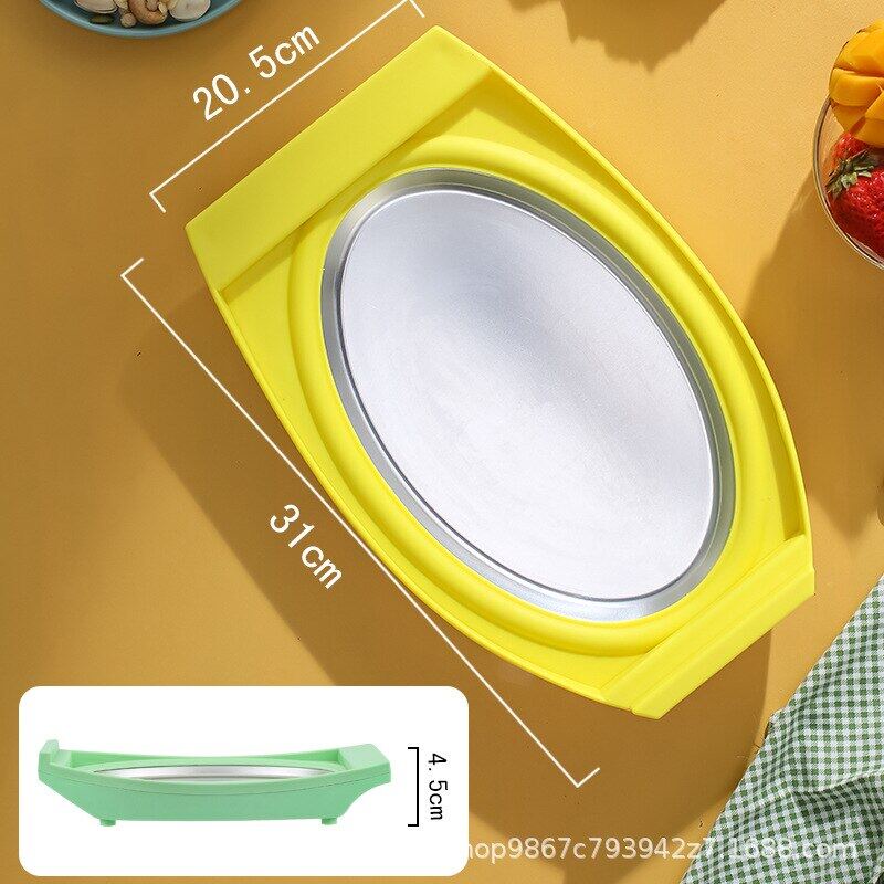 Mesin Yogurt Goreng Rumah Dengan 2Pcs Sekop Mesin Es Goreng Mini Anak-anak Es Krim Goreng Buah Buatan Rumah Nampan Es Goreng