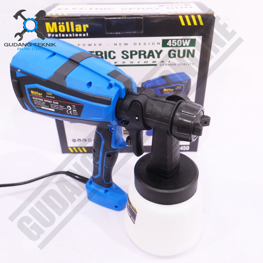 Electric Spray Gun Paint 450Watt ESG450 MOLLAR / Spraygun Listrik Alat Semprot Cat Minyak Thiner 450 Watt ESG 450 MOLLAR