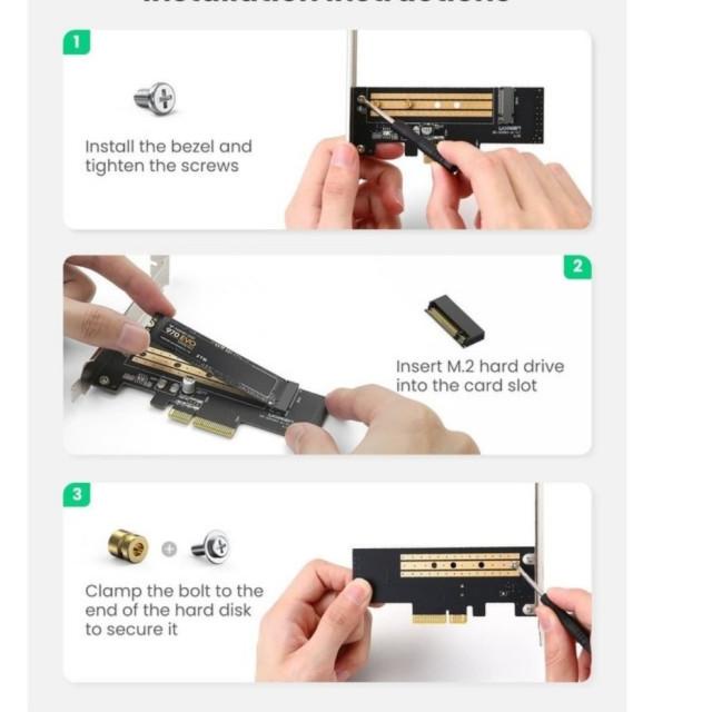 Ugreen Adapter PCIE to SSD M2 NVME Express 32Gbps PCI-E X4/8/16