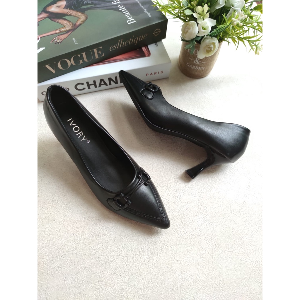 IVORY Sepatu Wanita High Heels 7cm Pantofel Kerja 338-G16