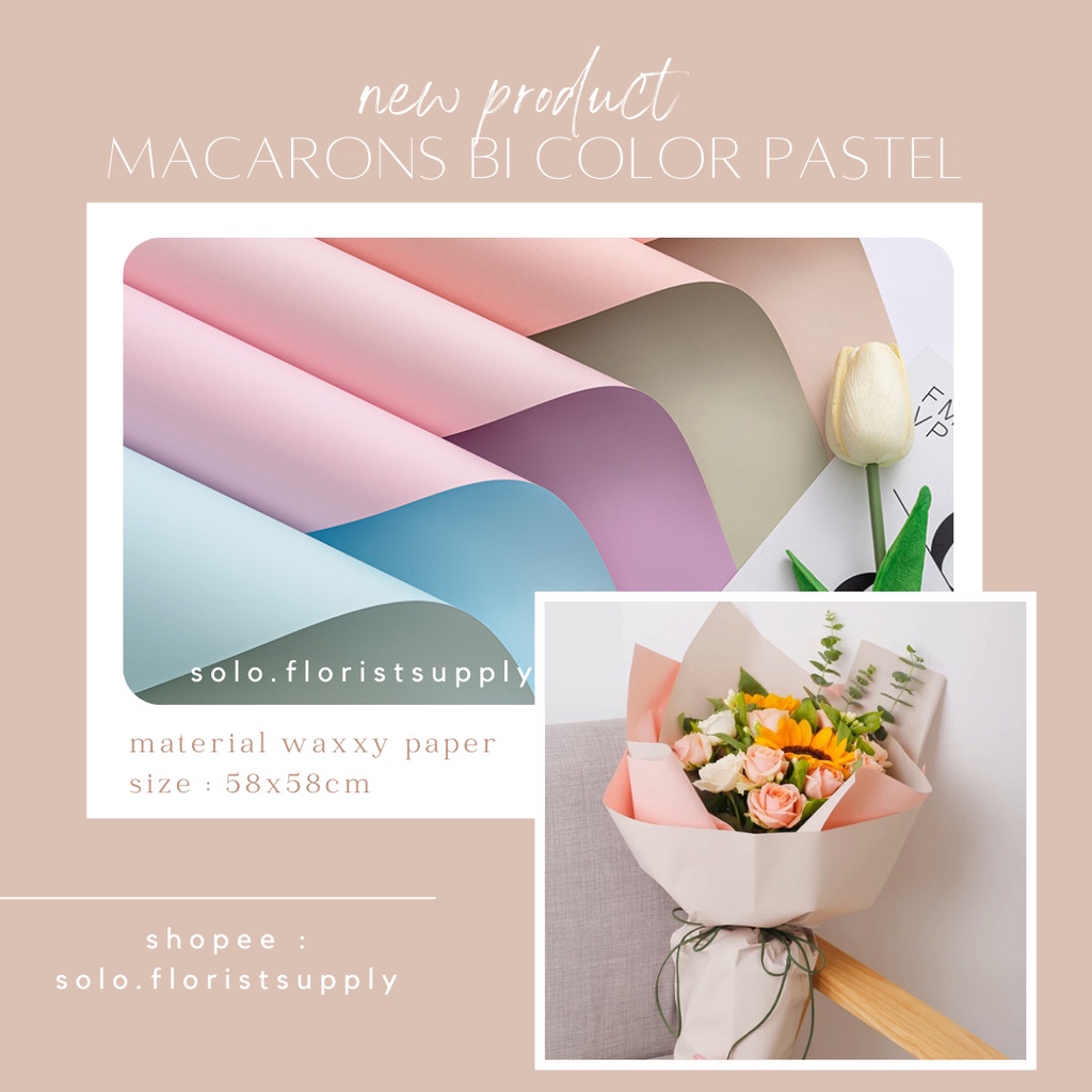 

[ECO] MACARONS BI COLOR PASTEL FLOWER WRAPPING CELLOPHANE 2 TONE DUA WARNA KERTAS BUKET BUNGA FLORAL WRAPPING BUKET CRAFT PAPER GIFT PAPER KERTAS BUNGA FLORIST WATERPROOF PAPER NON WOVEN PAPER PASTEL PAPER BUKET WISUDA MONEY BOUQUET KERTAS WARNA GOLD