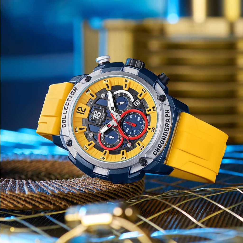 JAM TANGAN PRIA T5 H 3926 G RUBBER STRAP/T5 ORIGINAL WATERESISTAN/