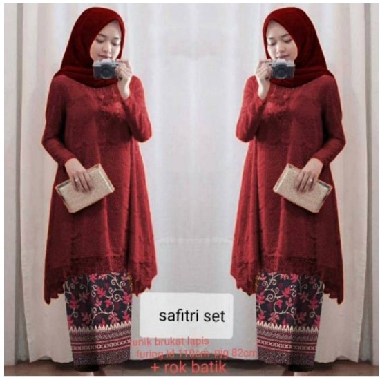 SET KEBAYA Adelia Safitri S  M L XL XXL XXXL Renda PREMIUM (6 warna) Dijamin RealPict !!