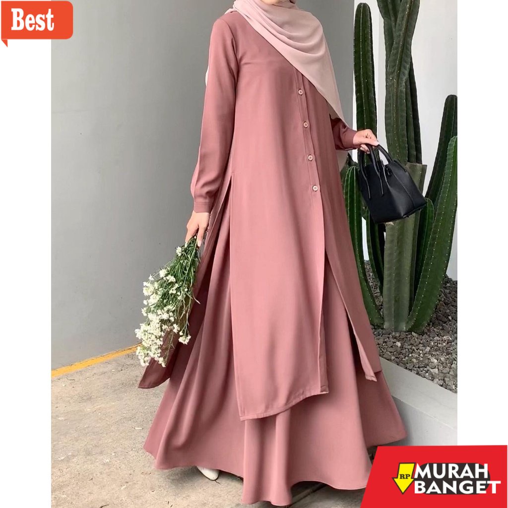 baju setelan wanita kekinian 2022 Syahila Setelan Wanita Rok Tunik One Set Terbaru 2021 / Baju Wanit