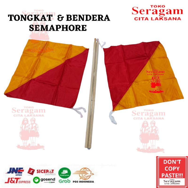 Bendera dan Tongkat Semaphore / Smaphore / Smapor / Semapur PRAMUKA