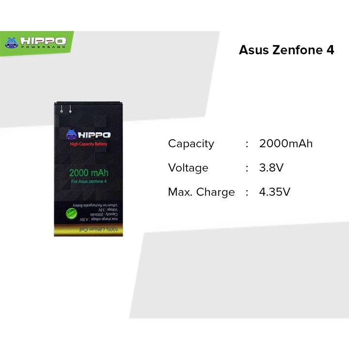 Hippo Baterai Battery ZENFONE 4 2000MAH Original batre