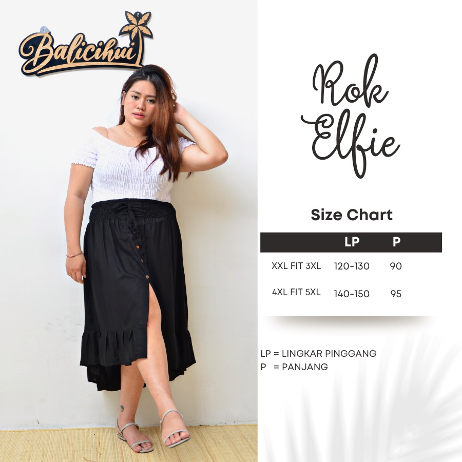 Balicihui Rok Elfie Skirt Plus Size Jumbo Big Size Rok Belah