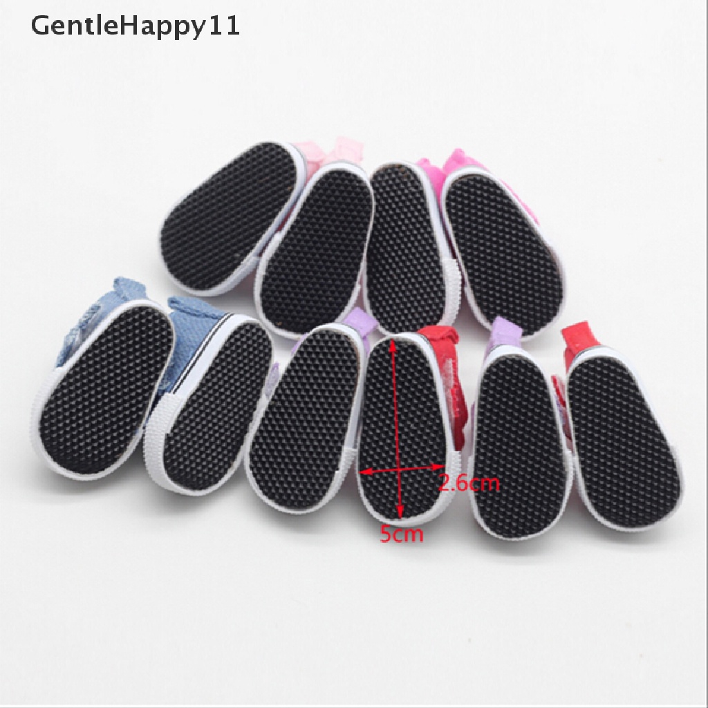 Gentlehappy Sepatu Boneka 5cm Sepatu Mainan Denim Kanvas1/6 Bjd Untuk Sneackers Boneka Rusia id