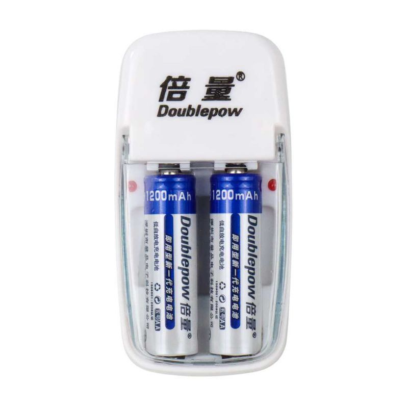 DOUBLEPOW Charger Baterai 2 slot AA/AAA with 2PCS AA 1200mAh - DP-B01