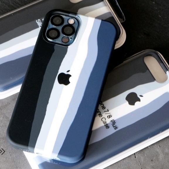 Black Stripe Silicone Case Iphone 11 12 PRO MAX MINI Casing Cool Doff - 11 PRO