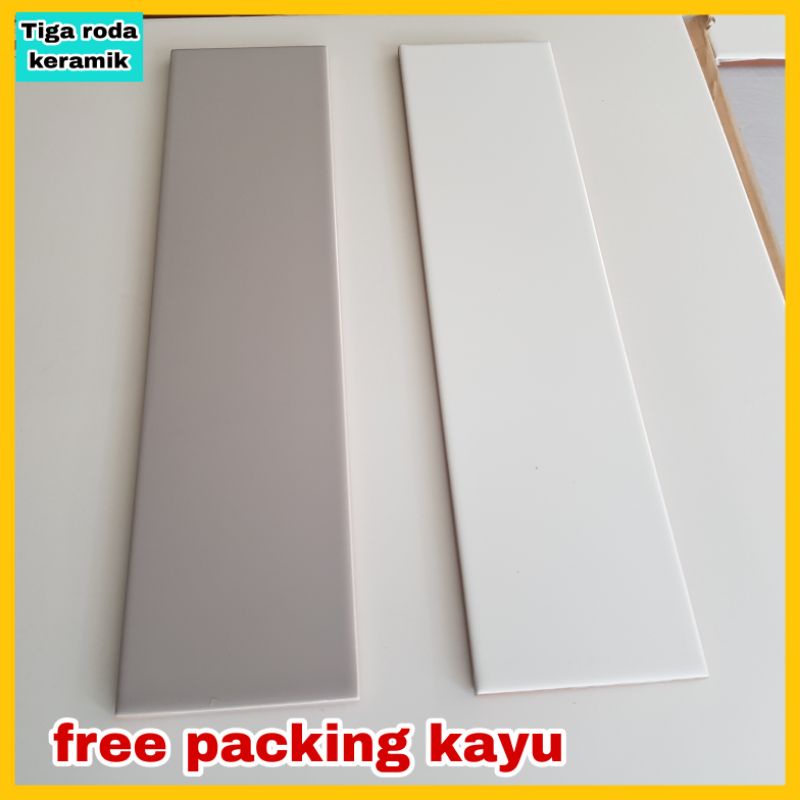plin keramik lis keramik abu putih 10x40 (WAJIB BELI KAYU)