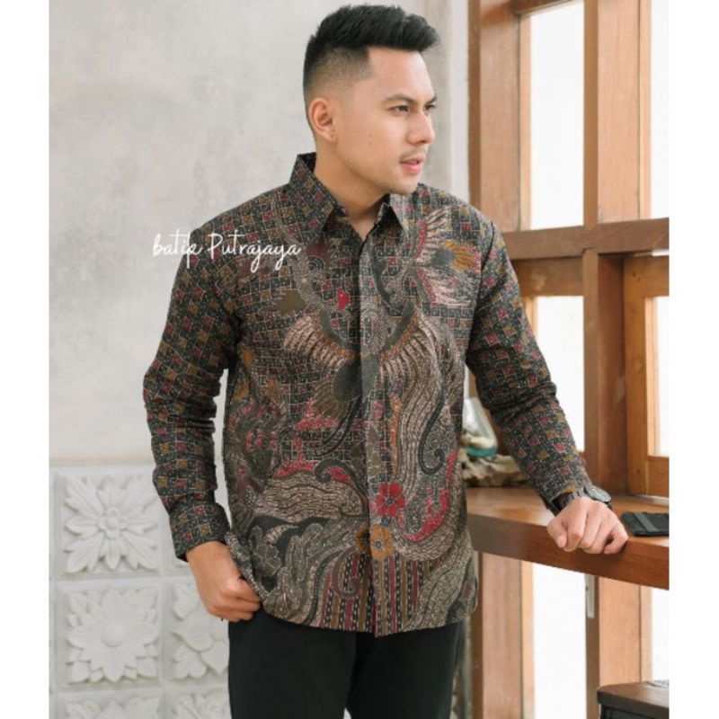 SAMPATI Kemeja Baju Batik Pria Lengan Panjang Premium Solo  Katun Kasual