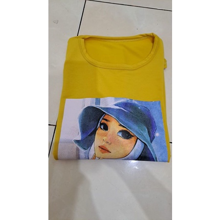 KAOS OVERSIZE WANITA HIJAB TOPI LENGAN 3/4