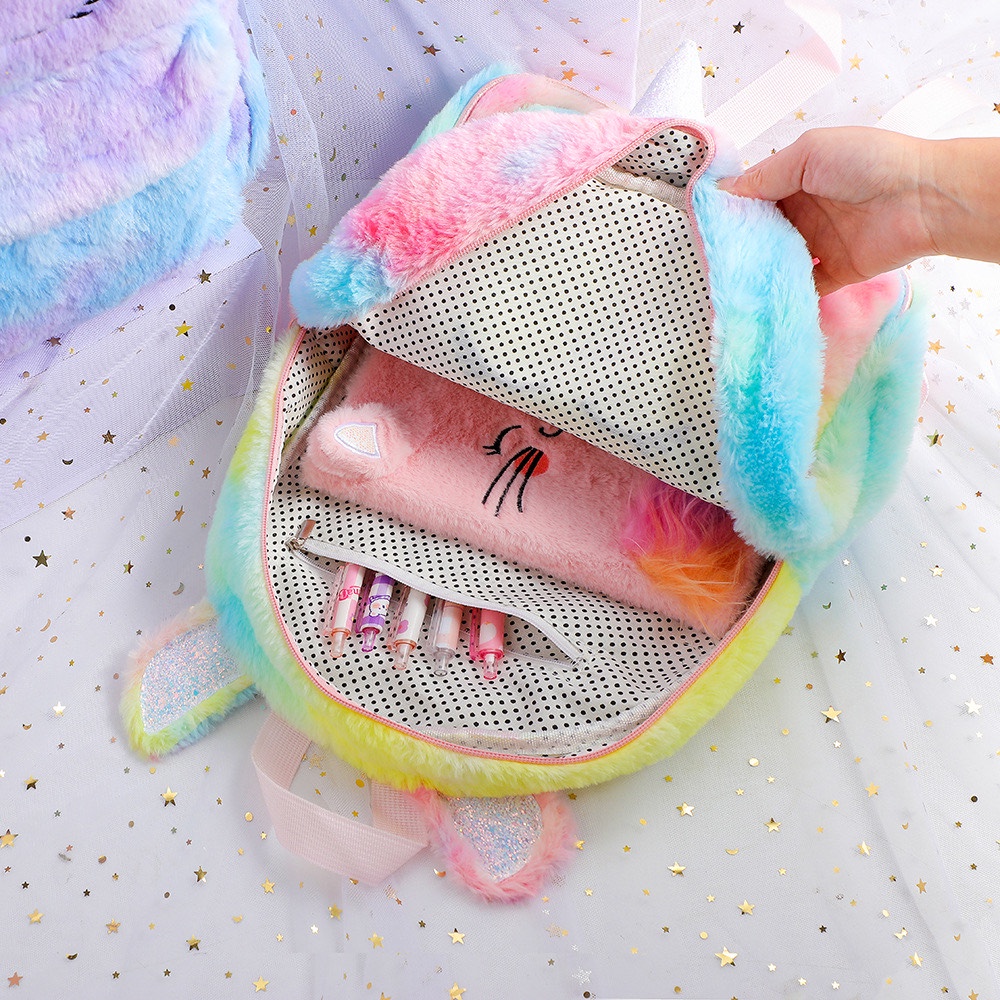 Ransel Tas Unicorn Bulu Fluffy TU083 sekolah tk sd paud anak perempuan backpack