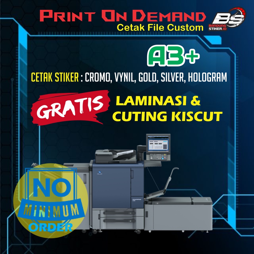

Print & Cut Sticker A3+ Gratis Cutting Kisscut Label Murah Bagus