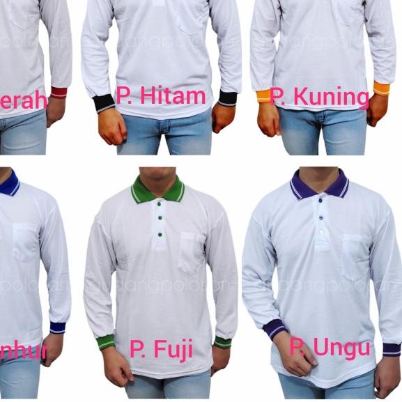 GP KAOS POLO - HIJAU FUJI KERAH HITAM - LENGAN PANJANG - HIJAU FUJI, M