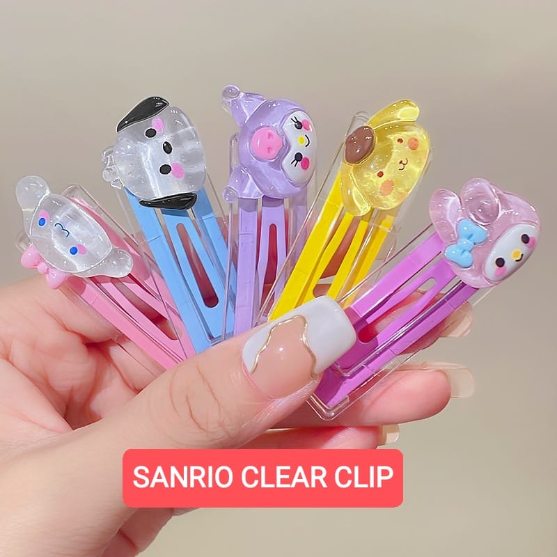 SANRIO CLEAR CLIP JEPIT RAMBUT PONI ANAK CEWEK KOREA IMPORT AKSESORIS FASHION LUCU