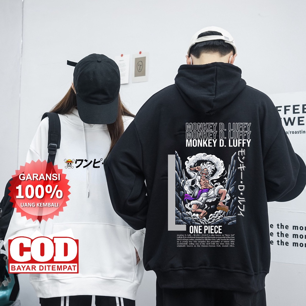 Promo Cod Hoodie Pria One Piece  Luffy Gear 5 Bisa Couple Pria Wanita Wear Sweatshirt Loose Oversize Trendy Jacket Hoodie Korean Style