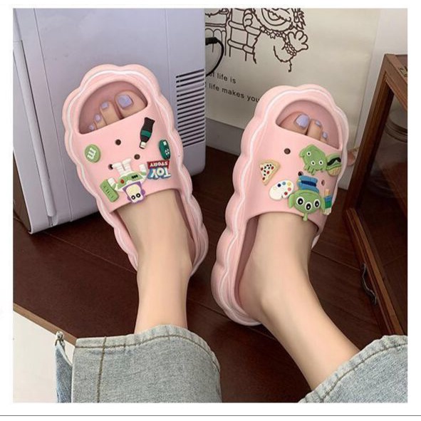 CUCI GUDANG GROSIRTAS TG0881 Sandal Slop Jelly Wanita Import Free Jiblitz Motif Bear Dan Toy Story