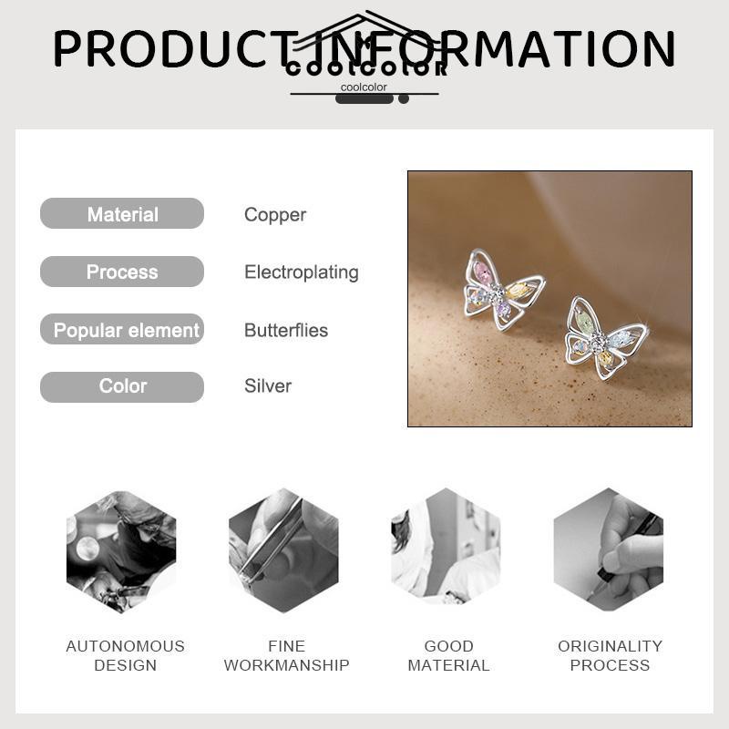 COD❤️925 Anting Kupu-kupu Perak Sterling  Anting Desain Niche Mewah Ringan Musim Panas Wanita  Sederhana- cl