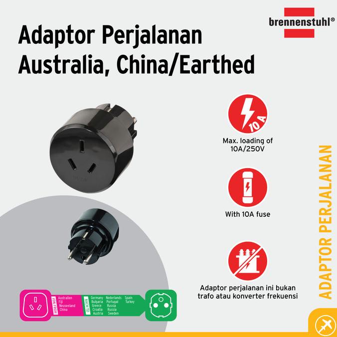 Brennenstuhl Travel Adaptor Australia/China to EU/Indonesia - 1508510
