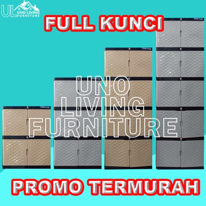 

LEMARI PAKAIAN PLASTIK FULL KUNCI LEMARI TABITHA PENGUNCIAN TABITHA stock ready