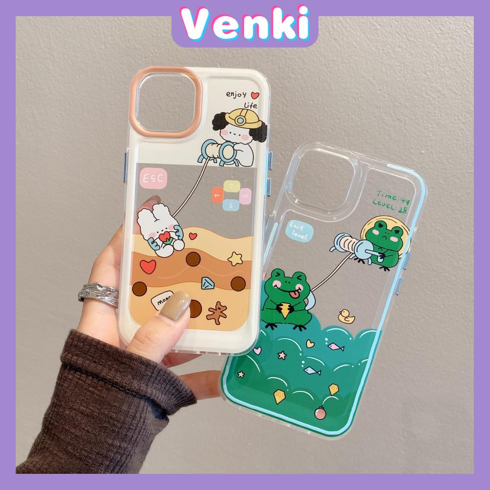 Case For iPhone 14 Pro Max Soft Silicone Big Hole Space Case Cartoon Cute Animal Miner Plating Buttons Camera Protection Shockproof For iPhone 14 13 12 11 Plus Pro Max 6 7 8 Plus XR XS