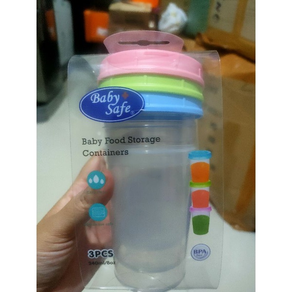 Botol Asi Wadah Penyimpanan Asi Food Container Babysafe MPASI dan Snack Baby Safe