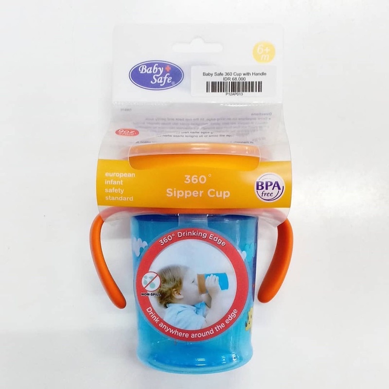 Baby Safe AP013 Training Cup Baby with Handle 6M+ 360 Gelas Latihan Minum Anak Bayi Anti Tumpah Dengan Pegangan Sippy Cup Baby Gelas MPASI Gelas Minum Susu Bayi Tiduran Aman